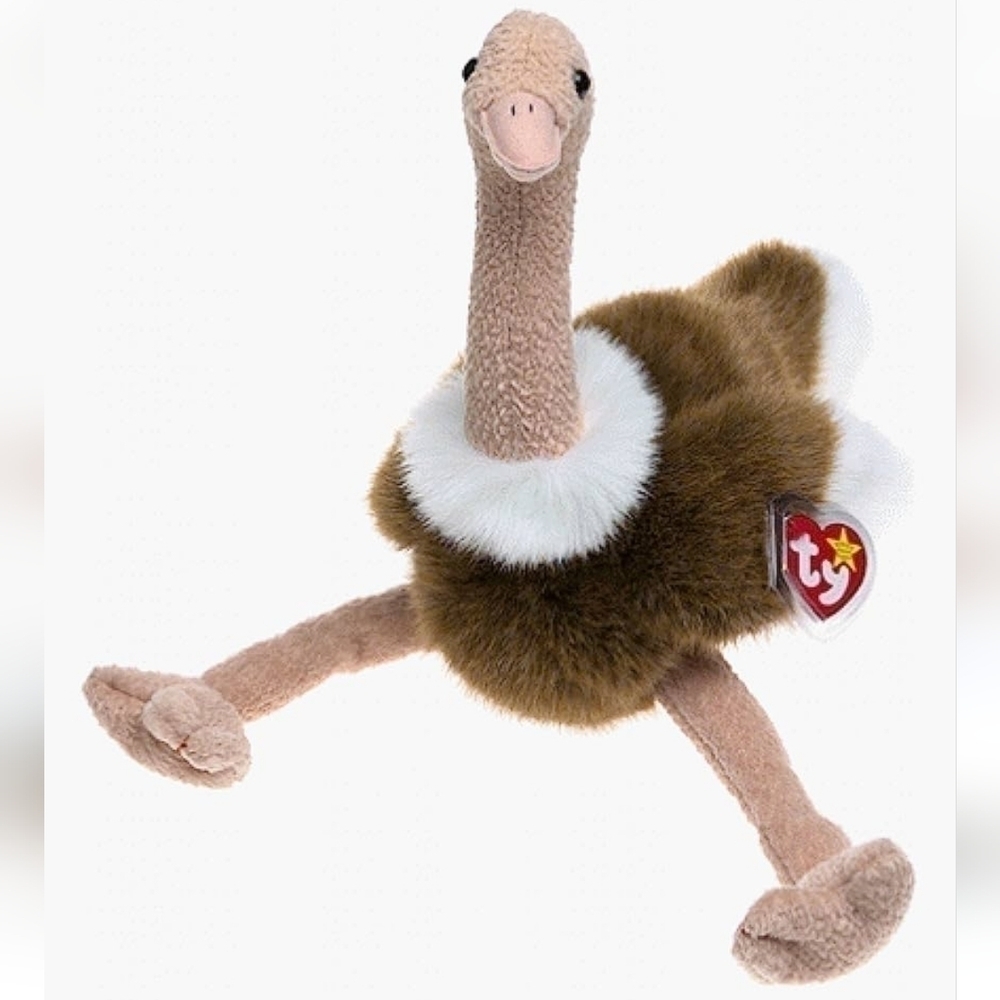 Vintage Ty Beanie Buddies Stretch the Ostrich 1998 Plush 17" Collectible